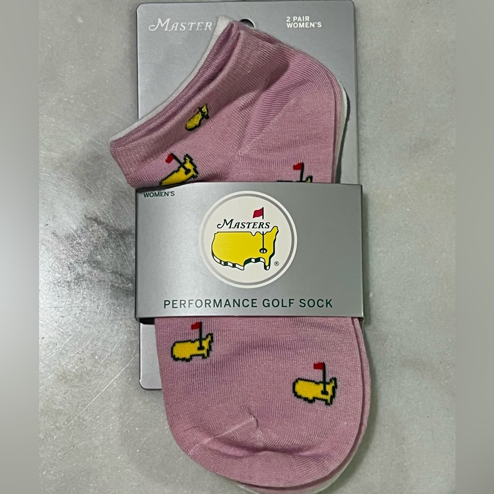 2025 Masters Augusta National Golf Socks Ladies 6-9 2 pairs Pink White NEW